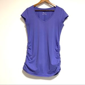 Purple v-neck short sleeve maternity tee | sz M